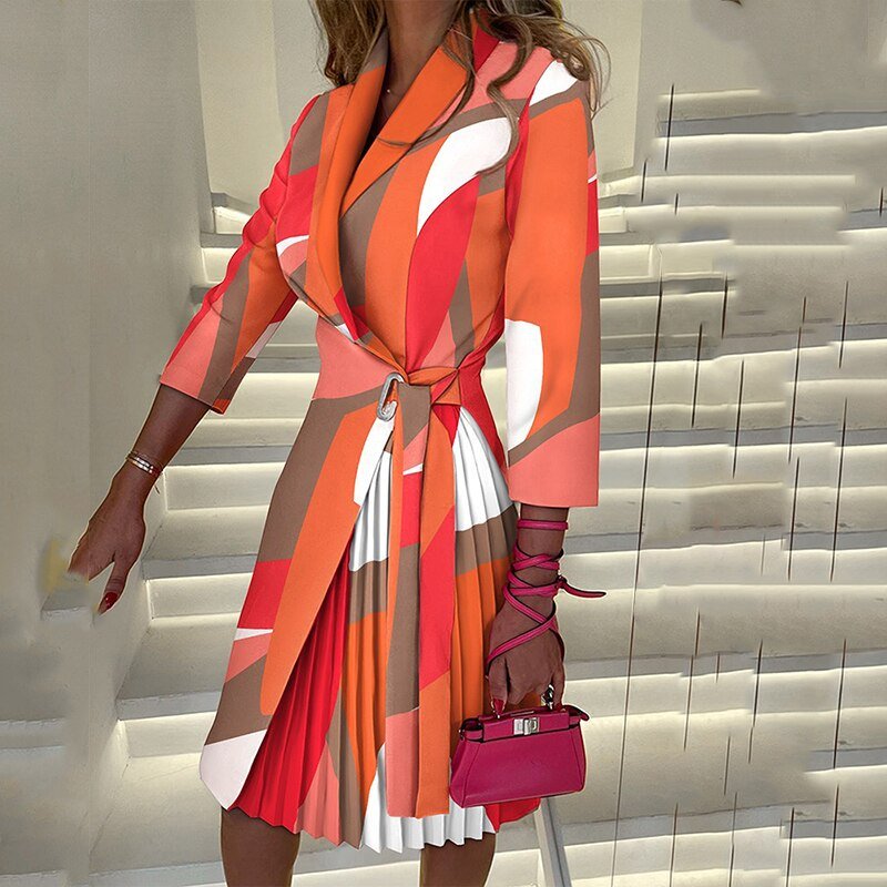 Elise | Women's Notched Collar Blazer Dress Tailored Polyester