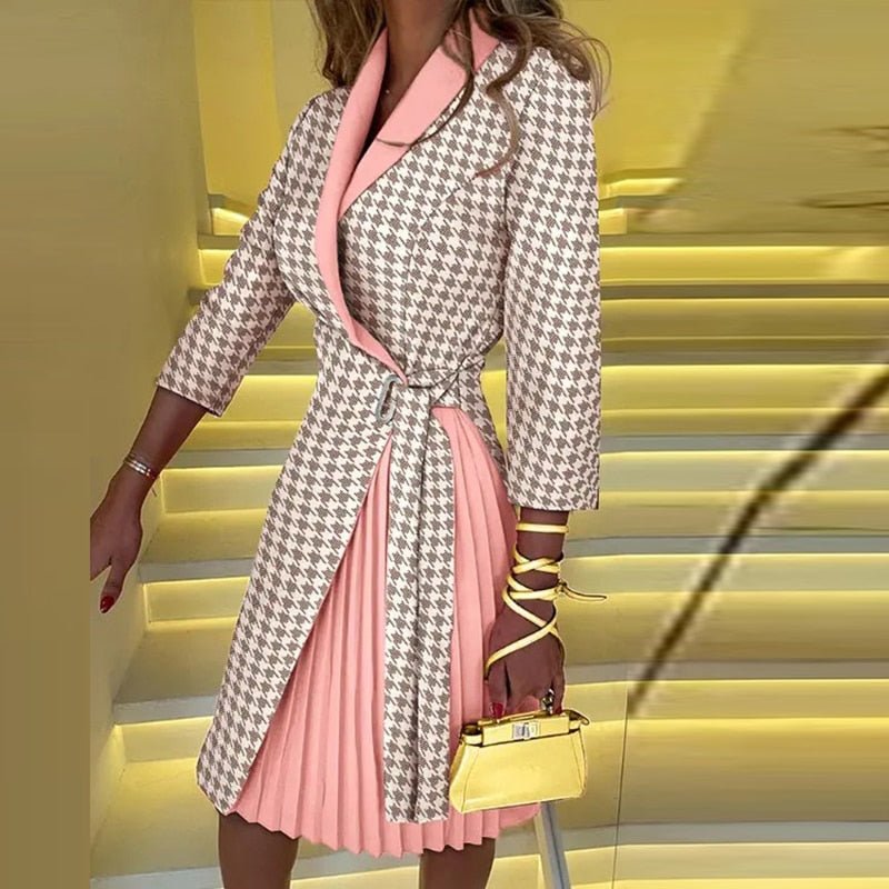 Elise | Women's Notched Collar Blazer Dress Tailored Polyester