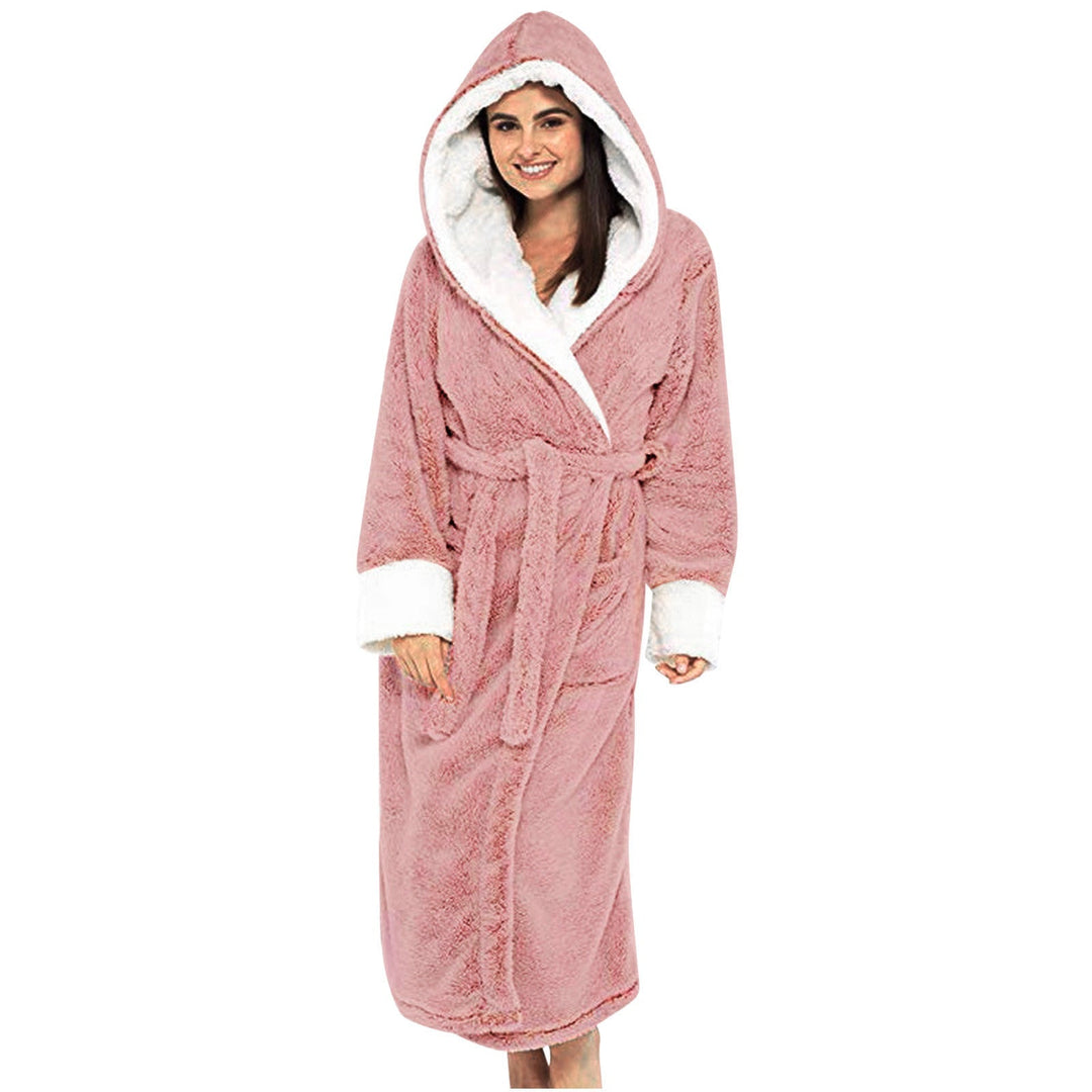 Women's Hooded Fleece Robe with Belt