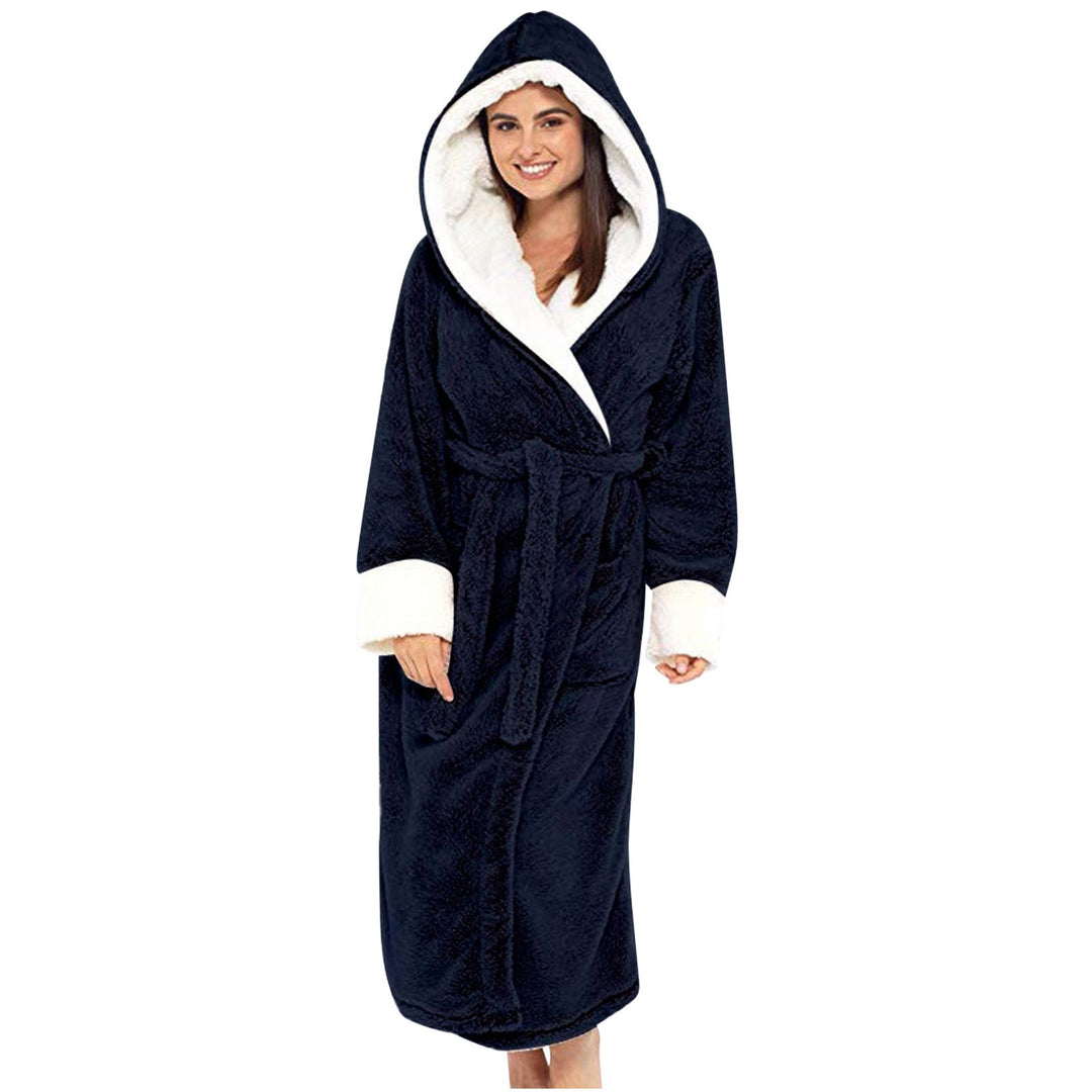 Women's Hooded Fleece Robe with Belt