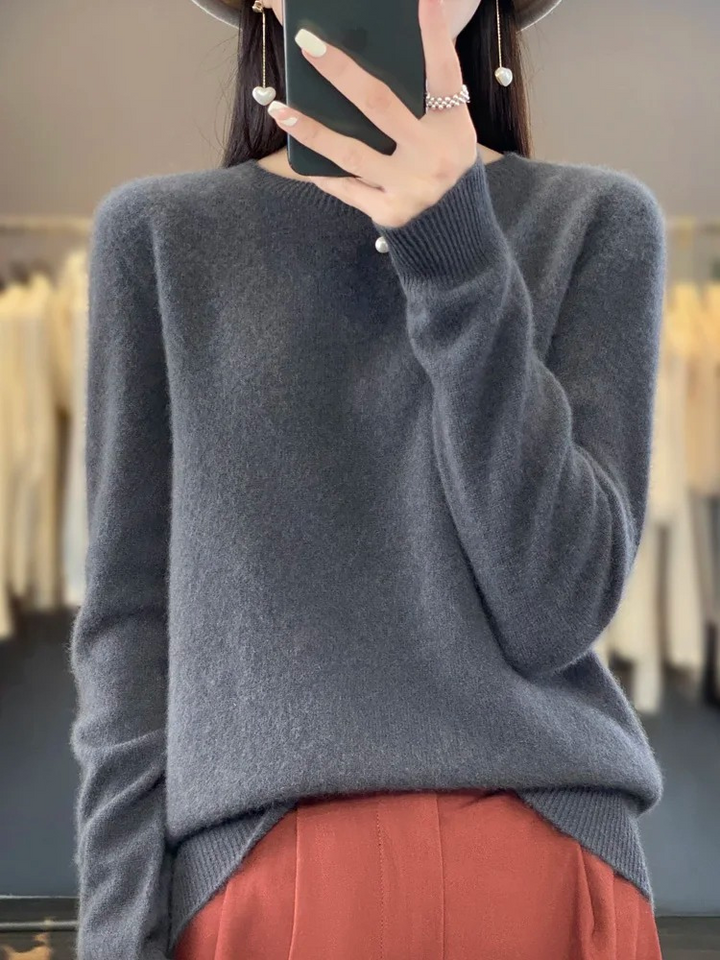 Lara | Women's Round Neck Soft Knit Jumper Long Sleeve Classic