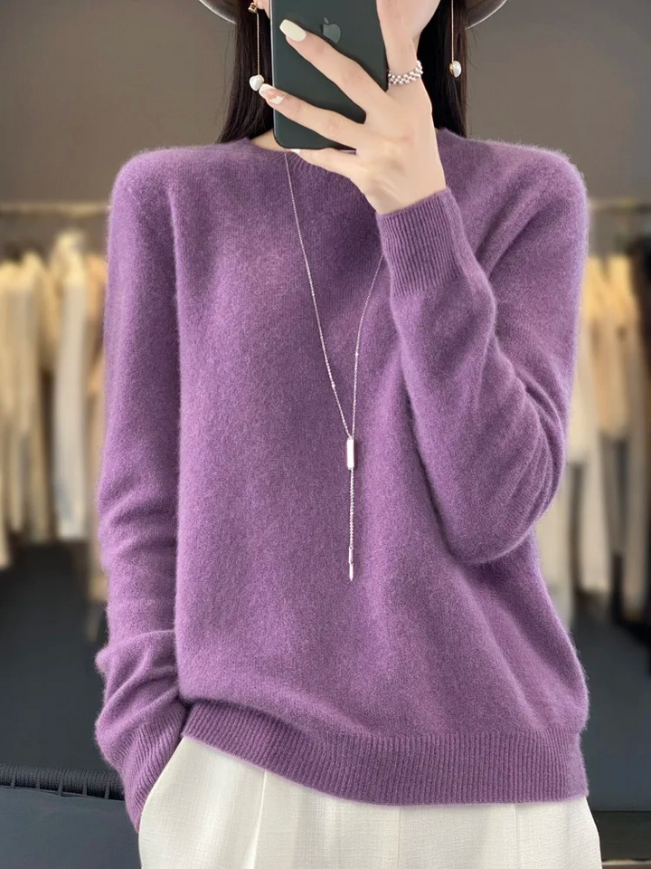 Lara | Women's Round Neck Soft Knit Jumper Long Sleeve Classic