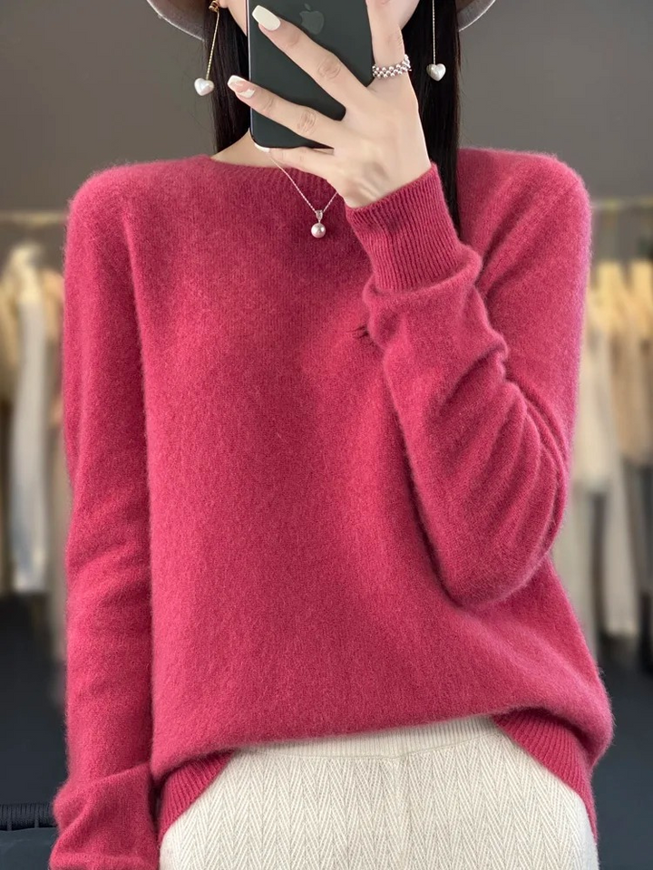 Lara | Women's Round Neck Soft Knit Jumper Long Sleeve Classic