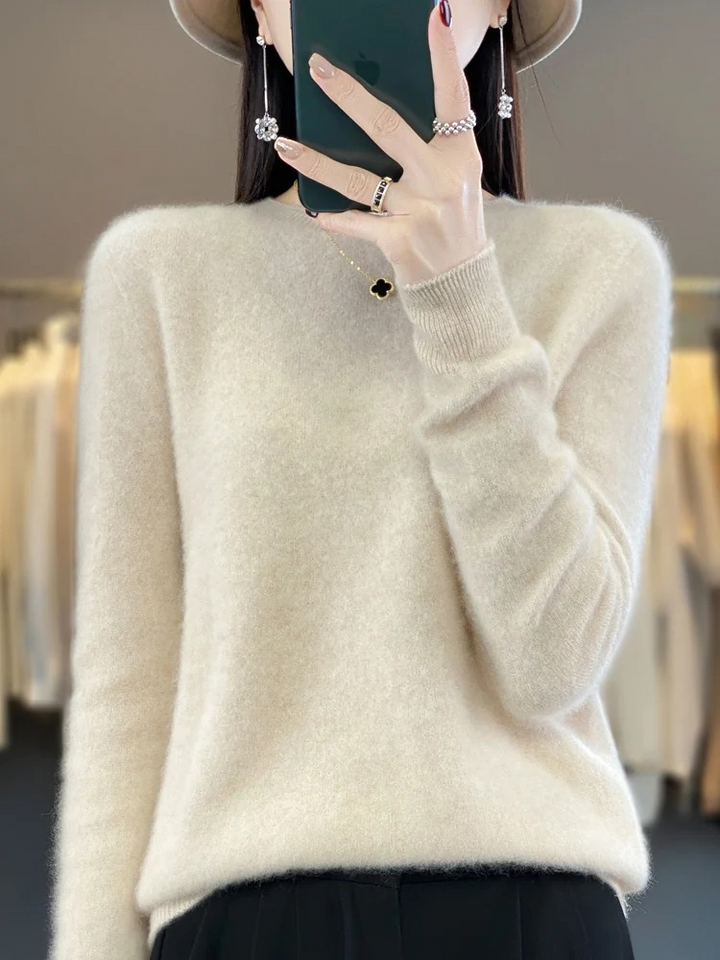 Lara | Women's Round Neck Soft Knit Jumper Long Sleeve Classic