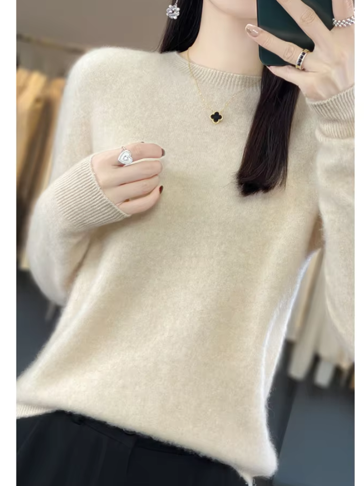Lara | Women's Round Neck Soft Knit Jumper Long Sleeve Classic