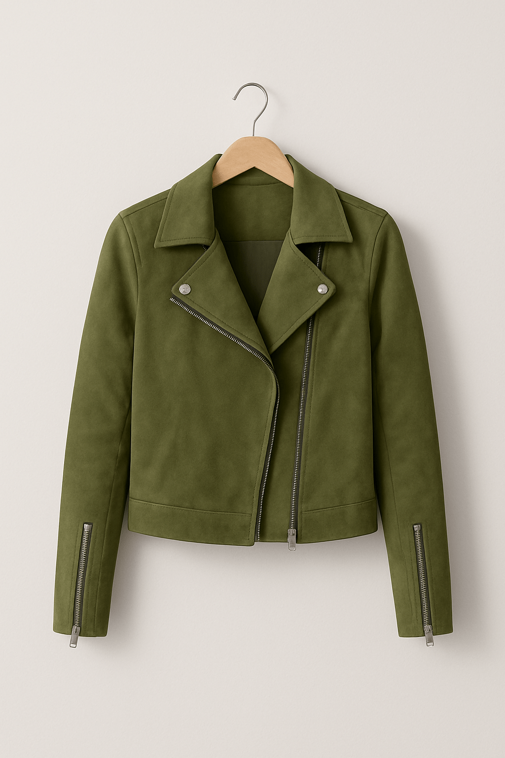 Women's Stylish Moto Biker Jacket - Zip Up Edge