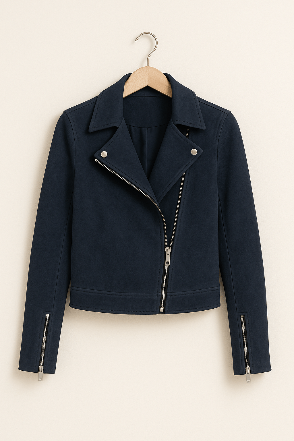 Women's Stylish Moto Biker Jacket - Zip Up Edge