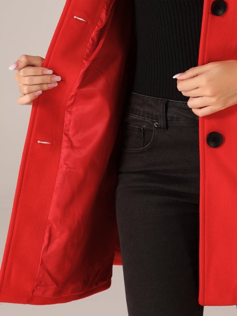 Grace | Women's A-Line Wool Coat Button-Front Tailored Winter Coat