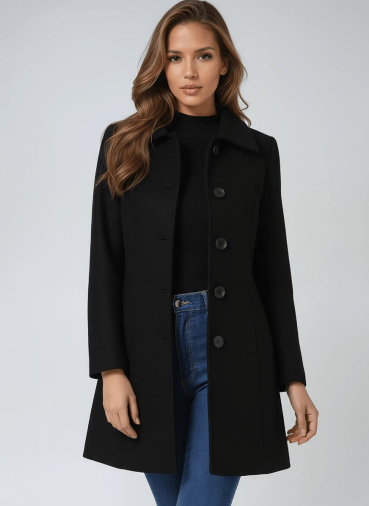 Grace | Women's A-Line Wool Coat Button-Front Tailored Winter Coat
