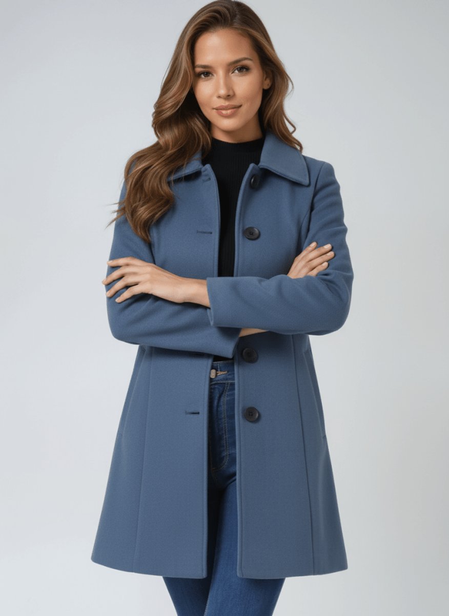 Grace | Women's A-Line Wool Coat Button-Front Tailored Winter Coat