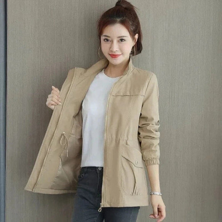 Florence | Women's Adjustable-Waist Zip-Up Trench Coat Lightweight Outerwear