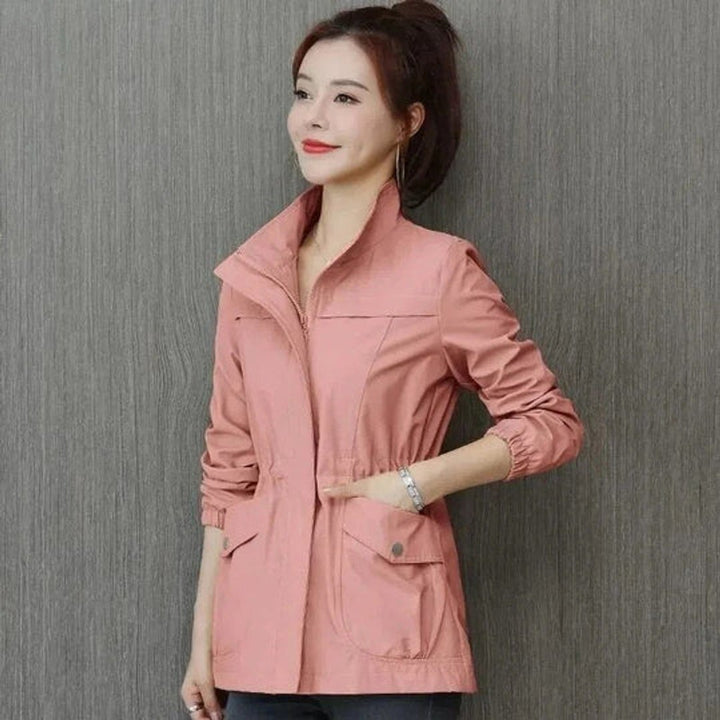 Florence | Women's Adjustable-Waist Zip-Up Trench Coat Lightweight Outerwear