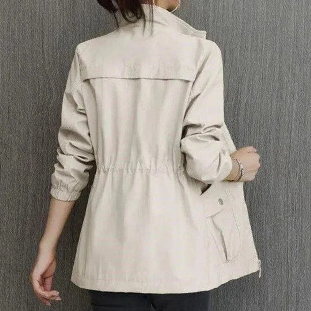 Florence | Women's Adjustable-Waist Zip-Up Trench Coat Lightweight Outerwear
