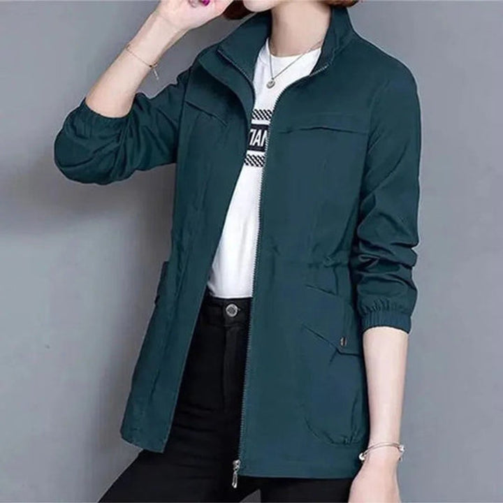 Florence | Women's Adjustable-Waist Zip-Up Trench Coat Lightweight Outerwear