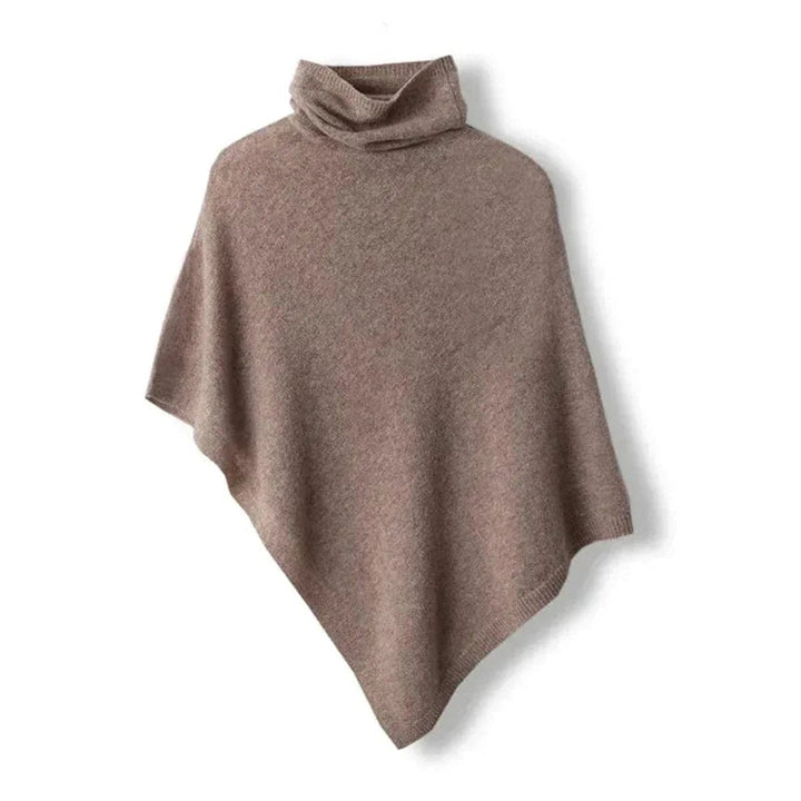 Olivia | Women's Asymmetric Roll Neck Knitted Poncho Jumper Cape