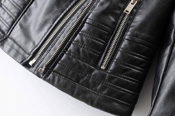Freya | Women's Asymmetric-Zip Faux Leather Biker Coat Jacket