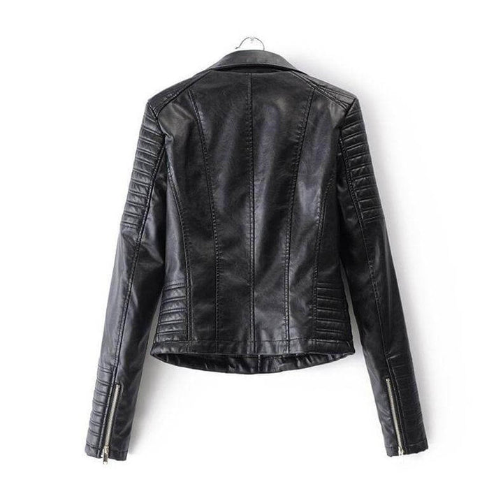 Freya | Women's Asymmetric-Zip Faux Leather Biker Coat Jacket