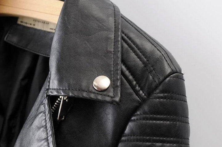 Freya | Women's Asymmetric-Zip Faux Leather Biker Coat Jacket