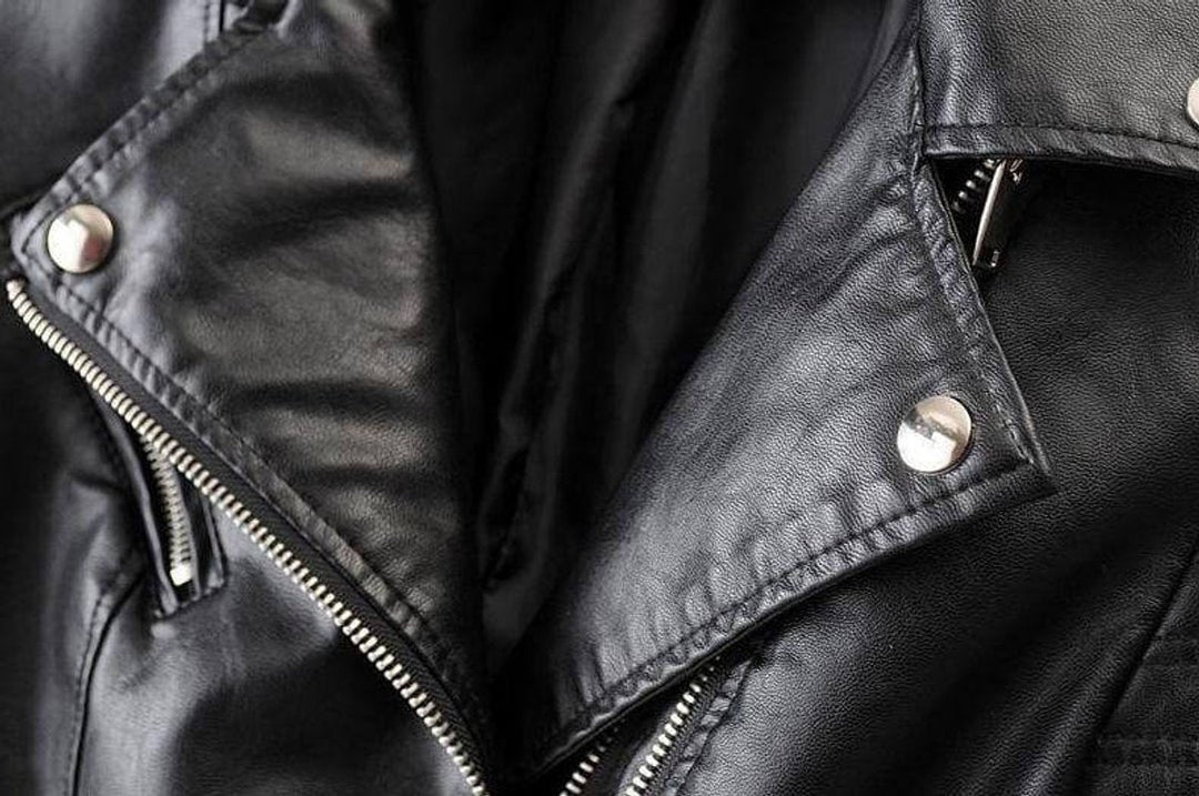 Freya | Women's Asymmetric-Zip Faux Leather Biker Coat Jacket