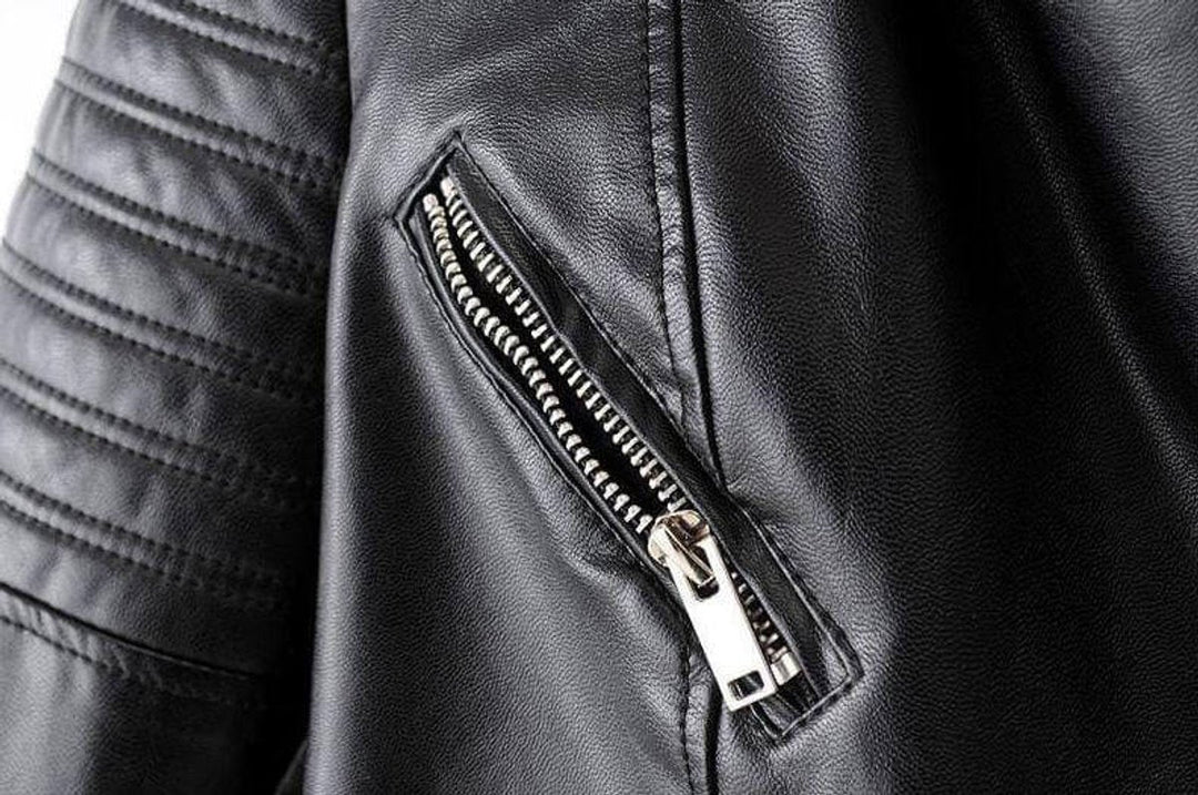 Freya | Women's Asymmetric-Zip Faux Leather Biker Coat Jacket