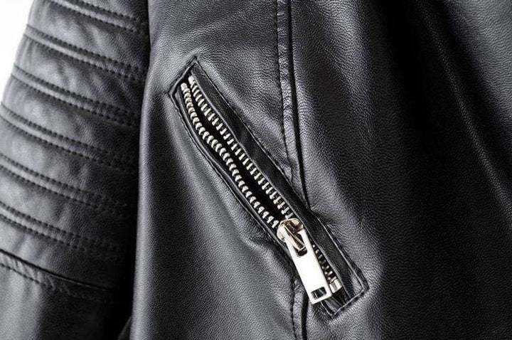 Freya | Women's Asymmetric-Zip Faux Leather Biker Coat Jacket