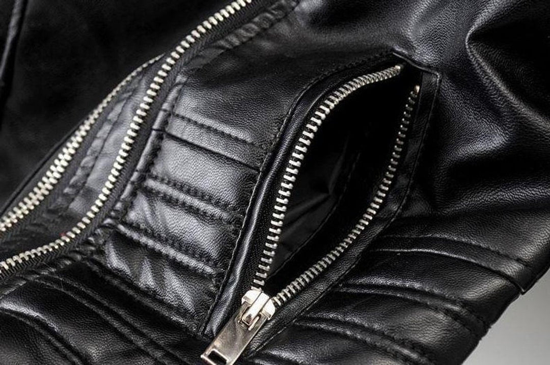 Freya | Women's Asymmetric-Zip Faux Leather Biker Coat Jacket