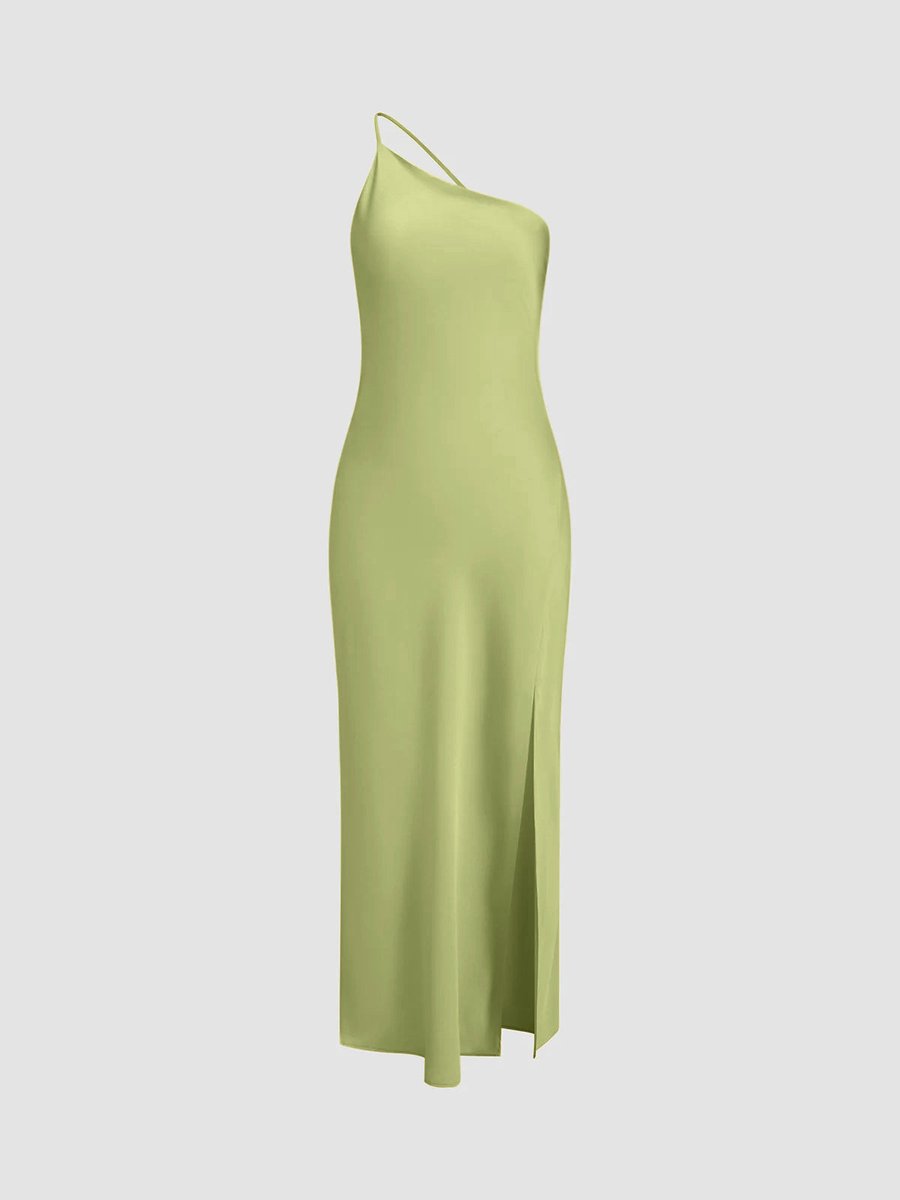 Ivy | Women's Backless Satin Slip Midi Party Dress Open Back Slit