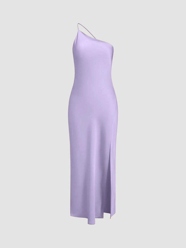 Ivy | Women's Backless Satin Slip Midi Party Dress Open Back Slit