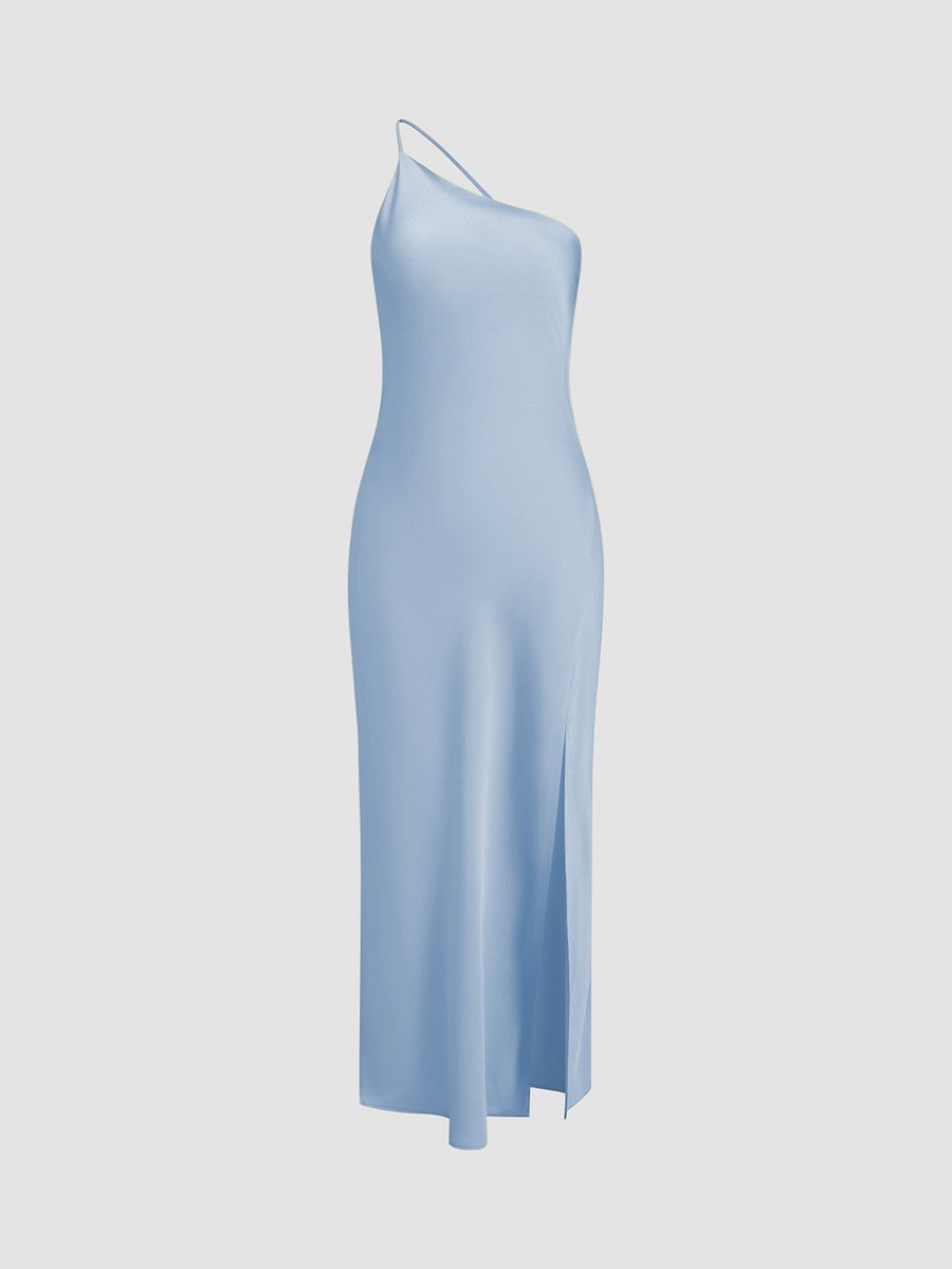 Ivy | Women's Backless Satin Slip Midi Party Dress Open Back Slit