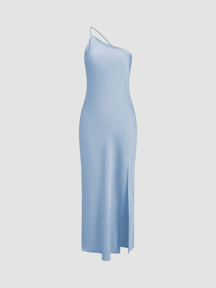 Ivy | Women's Backless Satin Slip Midi Party Dress Open Back Slit