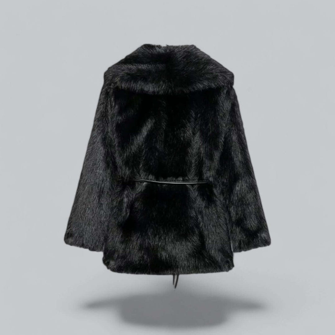 Grace | Women's Belted Faux Fur Midi Coat Plush Winter Jacket