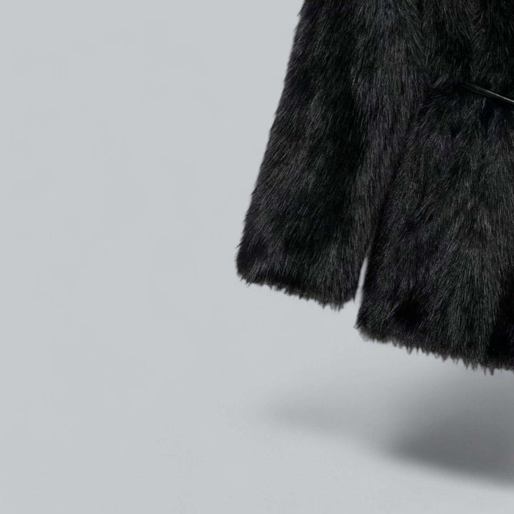 Grace | Women's Belted Faux Fur Midi Coat Plush Winter Jacket
