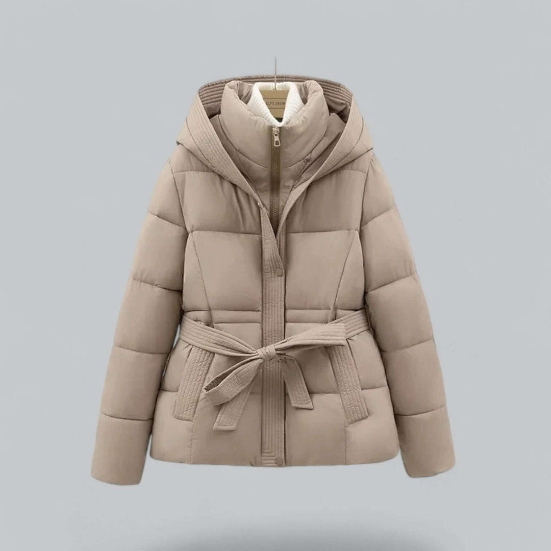 Amelia | Women's Belted Hooded Puffer Jacket Ladies Winter Quilted Coat