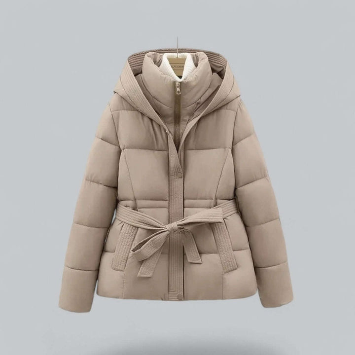 Amelia | Women's Belted Hooded Puffer Jacket Ladies Winter Quilted Coat