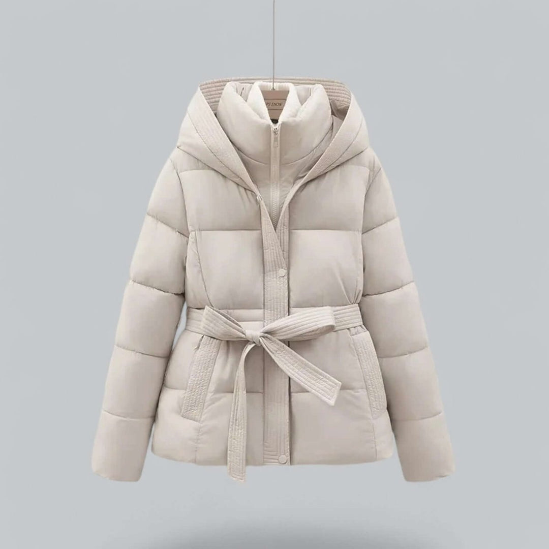Amelia | Women's Belted Hooded Puffer Jacket Ladies Winter Quilted Coat