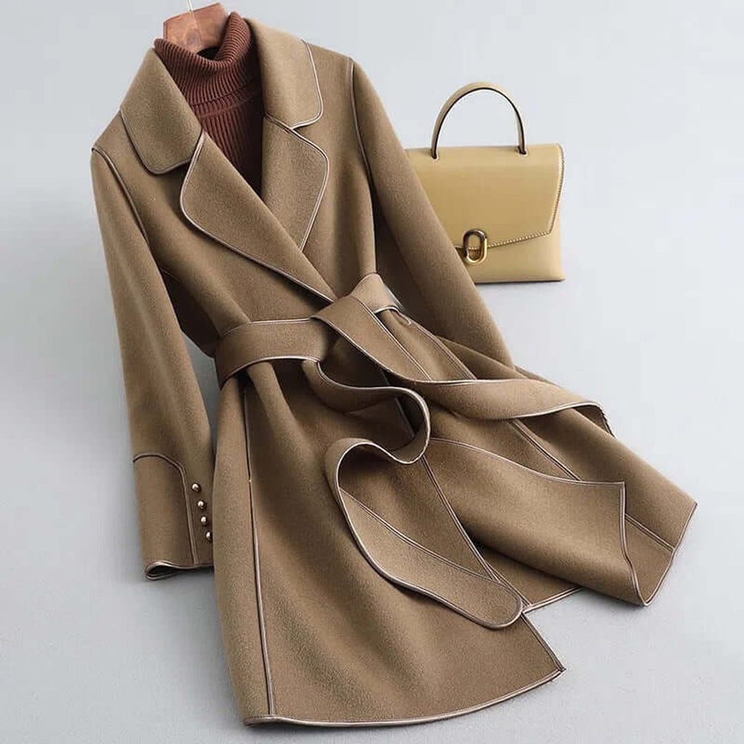 Rosie | Women's Belted Long Wool Coat Wrap Trench Coat