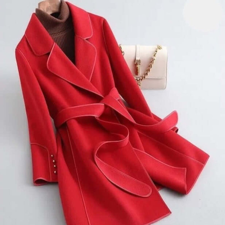 Rosie | Women's Belted Long Wool Coat Wrap Trench Coat