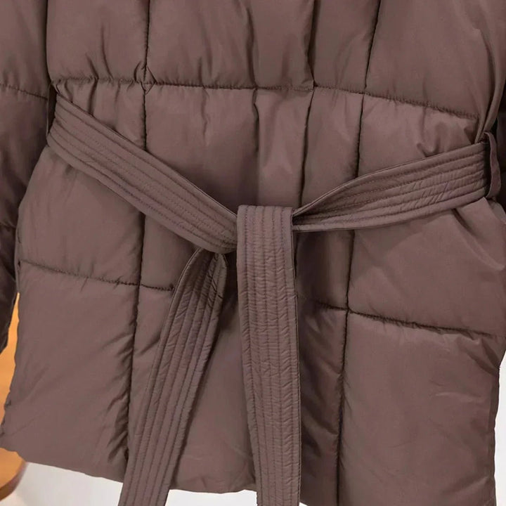 Willow | Women's Belted Quilted Ladies Puffer Jacket Stand Collar Coat