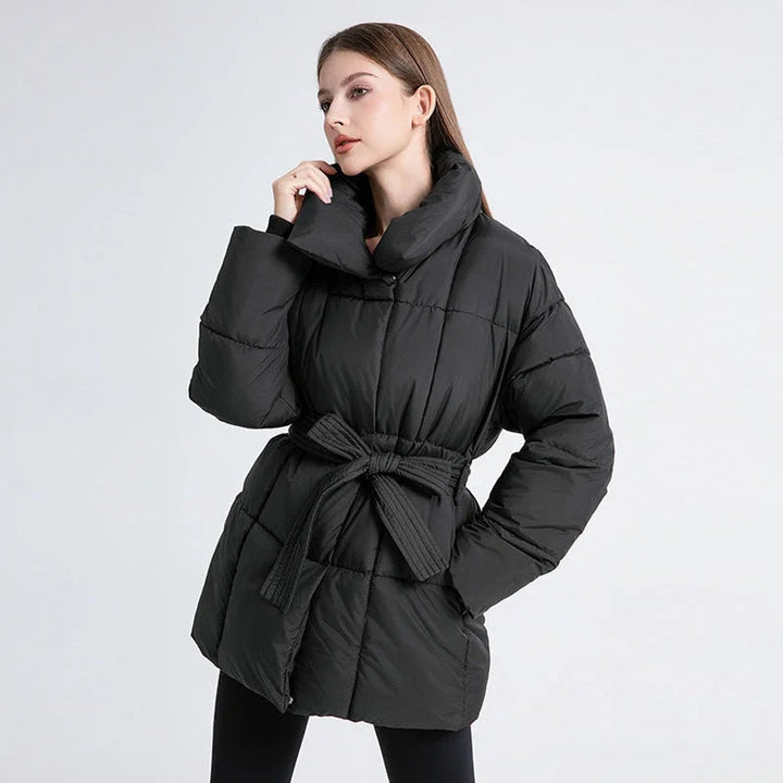 Willow | Women's Belted Quilted Ladies Puffer Jacket Stand Collar Coat