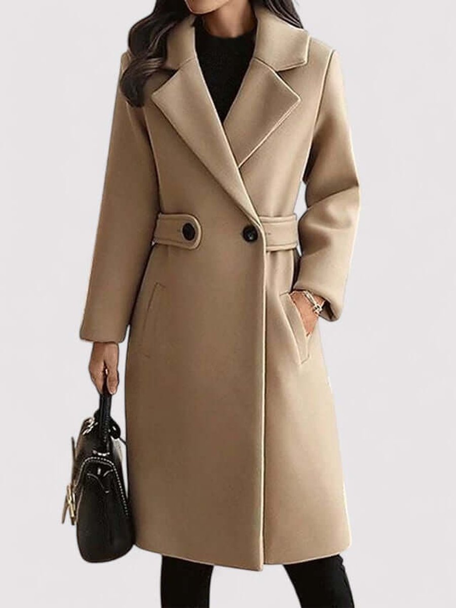 Freya | Women's Belted Wool Coat Long Tailored Trench Coat