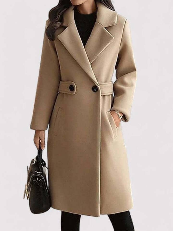 Freya | Women's Belted Wool Coat Long Tailored Trench Coat