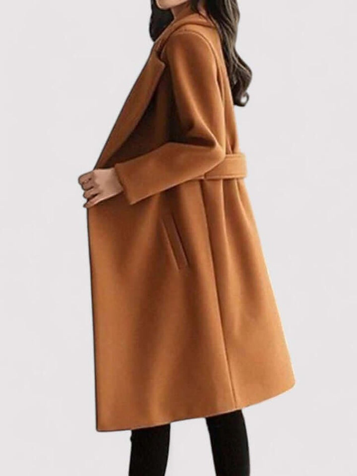 Freya | Women's Belted Wool Coat Long Tailored Trench Coat