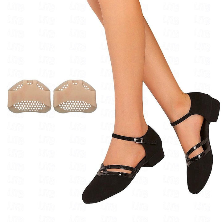 Sophie | Women's Black Suede Block-Heel Ankle Boots Double-Strap Dance Shoes
