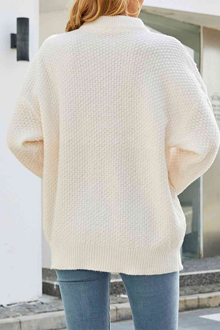 Sieglind | Women's Oversized Cable Knit Jumper Stand Collar