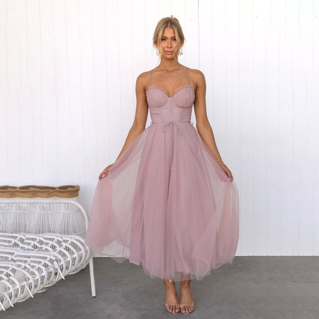 Amelia | Women's Christmas Party Dress Corset Bustier Tulle Midi Skirt
