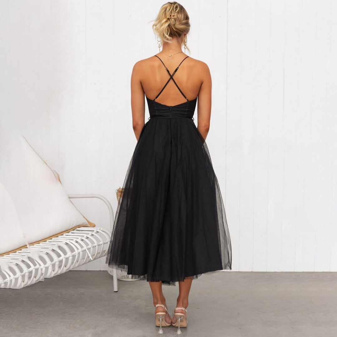 Amelia | Women's Christmas Party Dress Corset Bustier Tulle Midi Skirt