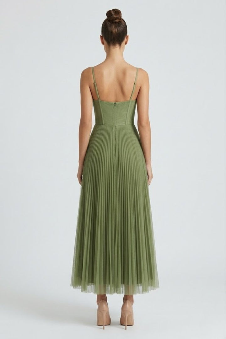 Scarlett | Women's Christmas Party Dress Pleated Tulle Bustier Midi