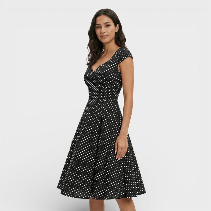 Sophie | Women's Christmas Party Dress Pleated V-Neck Midi Flared Skirt