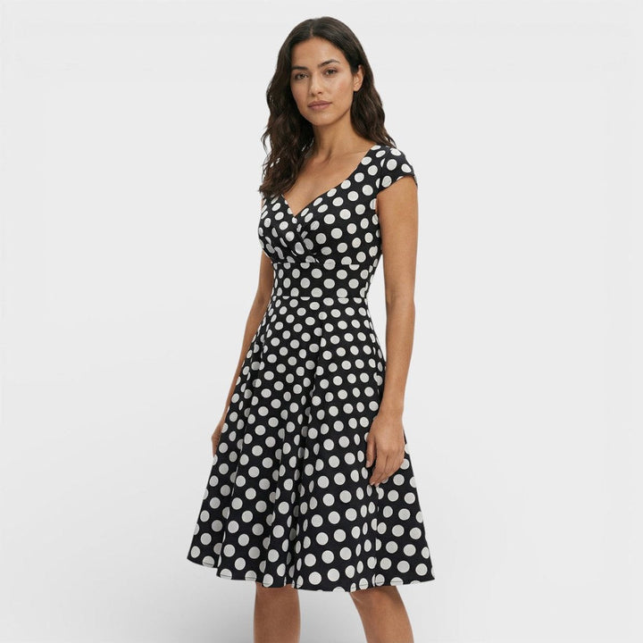 Sophie | Women's Christmas Party Dress Pleated V-Neck Midi Flared Skirt