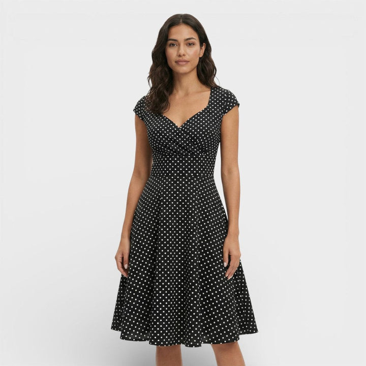 Sophie | Women's Christmas Party Dress Pleated V-Neck Midi Flared Skirt